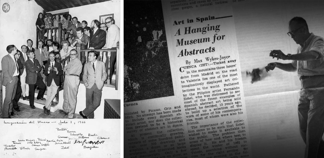 Dcha. Inauguración del Museo el 1 de Julio de 1966. Izq. Noticia de la inauguración aparecida en un medio de prensa internacional.